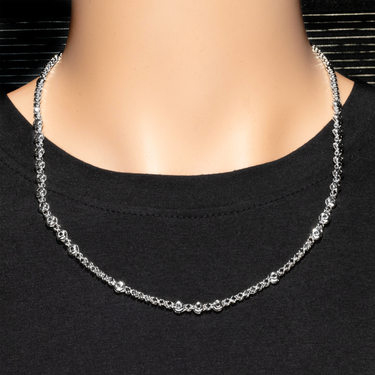 14k White Gold Black Diamond Tennis Chain 5.01 ctw